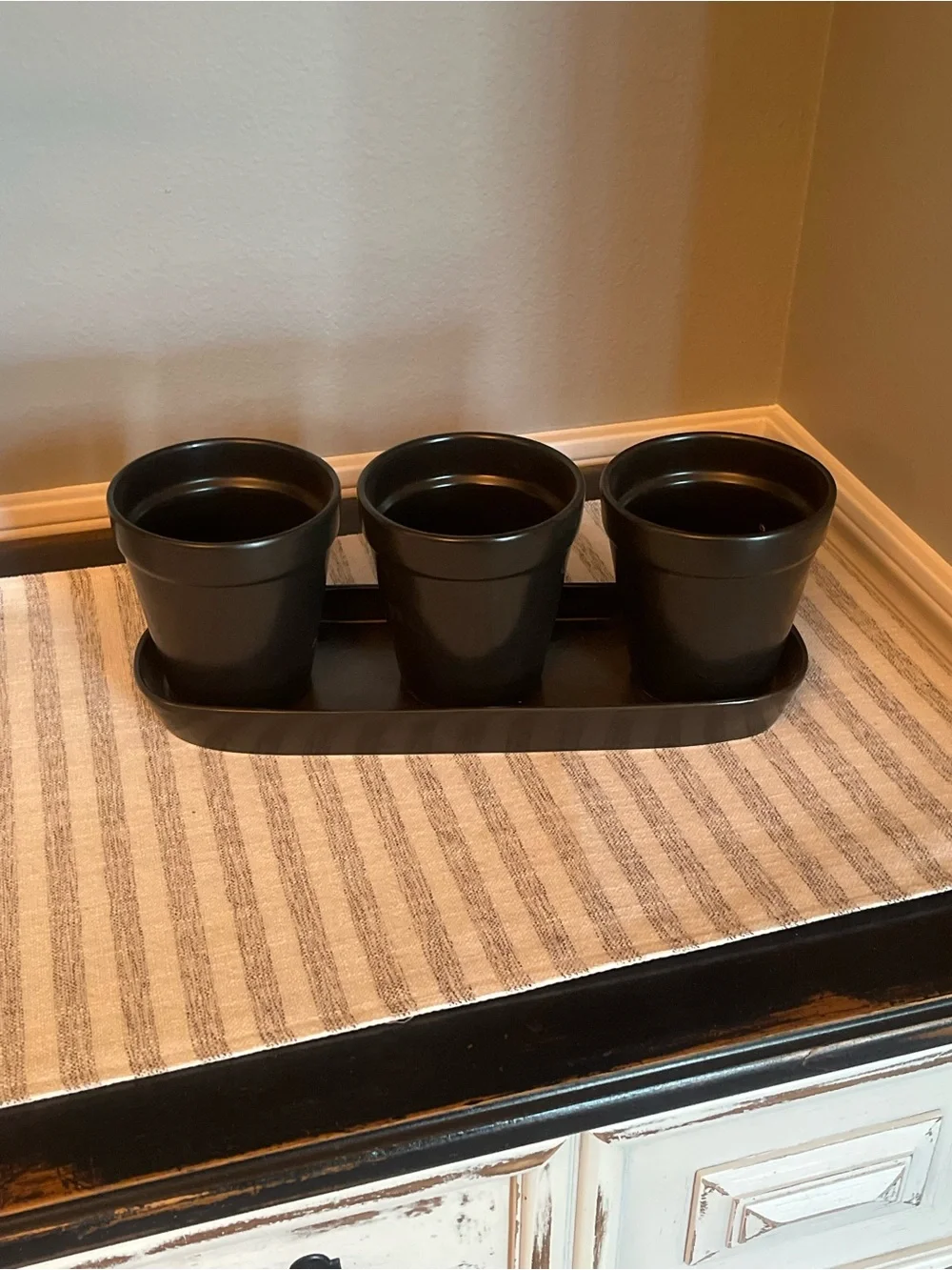 NEW - Rae Dunn Black Planter with White Lettering - Home Sweet Home